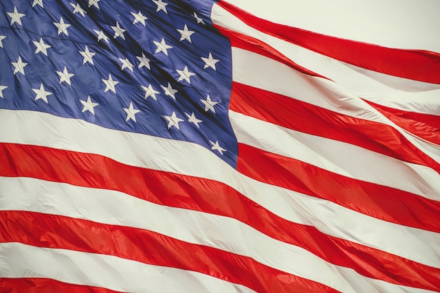 The flag of the United States of America.