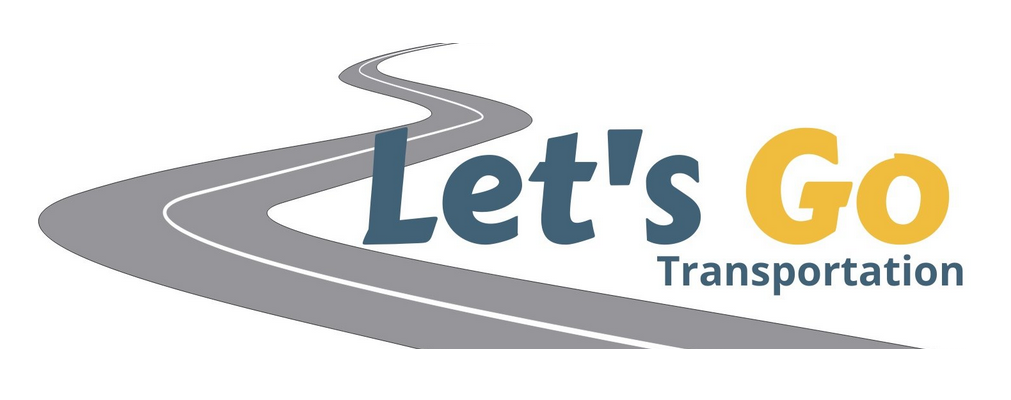 Let's Go Transportation Logo featuring a grey road with curves.